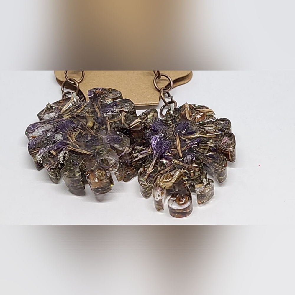 Forget-me-not and Catnip leaf shaped earrings